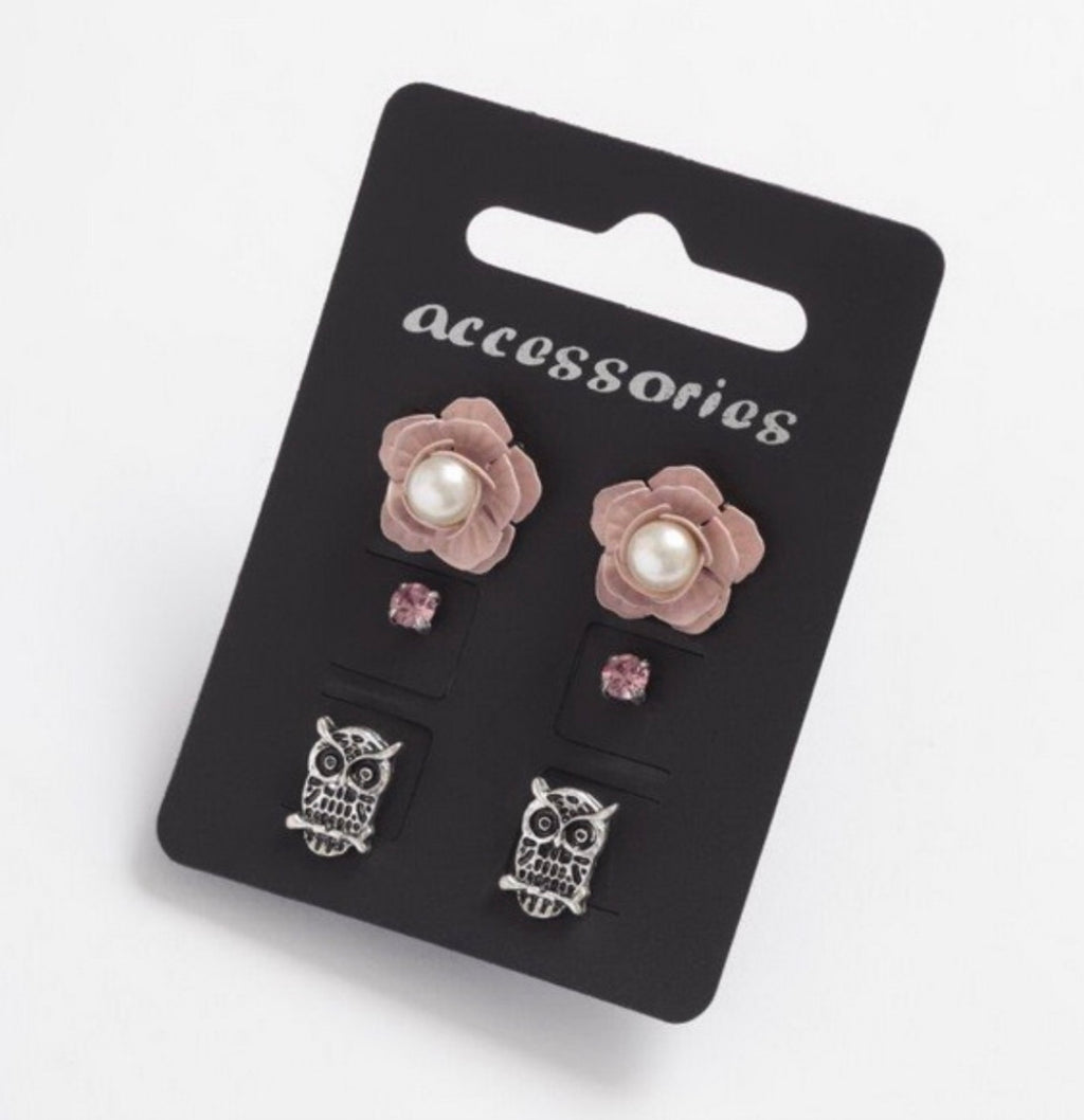 Triple Stud Set Earrings