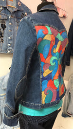 Re-Styled Denim Jacket by Trish (Hand painted retro)
