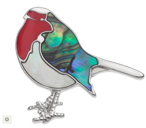 Paua Shell Robin pin Brooch