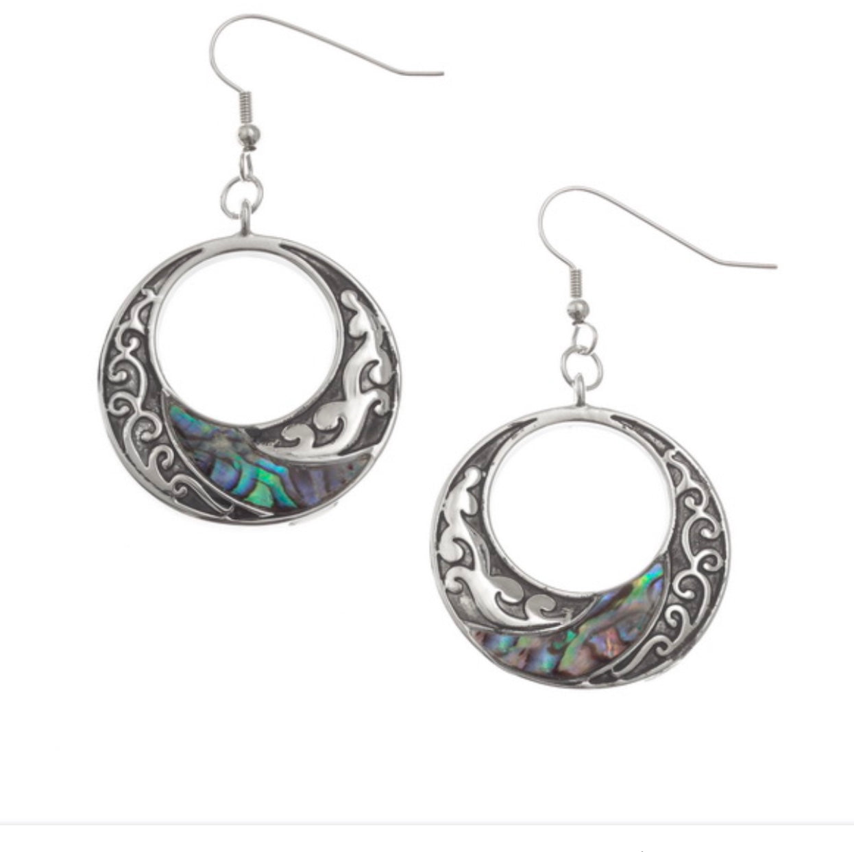 Paua Shell Doughnut Earrings