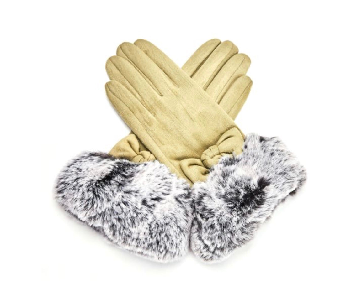 G1911 Faux Fur Cuff Gloves