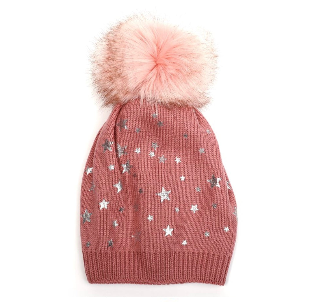 Faux Fur Pompom Hat