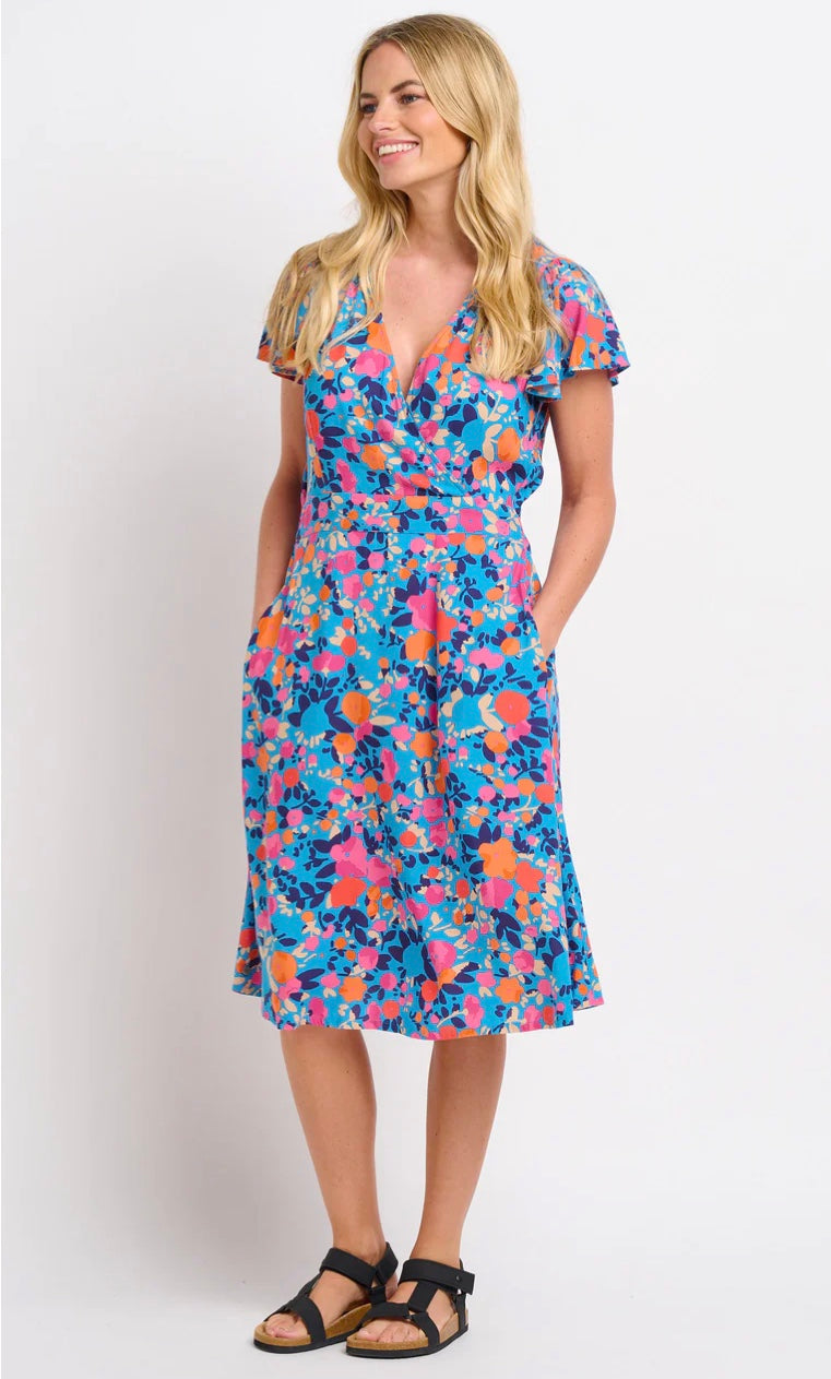 BLOOM FLORAL WRAP DRESS