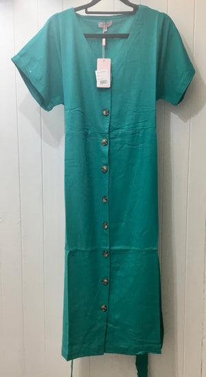 Linen Button Through Dress