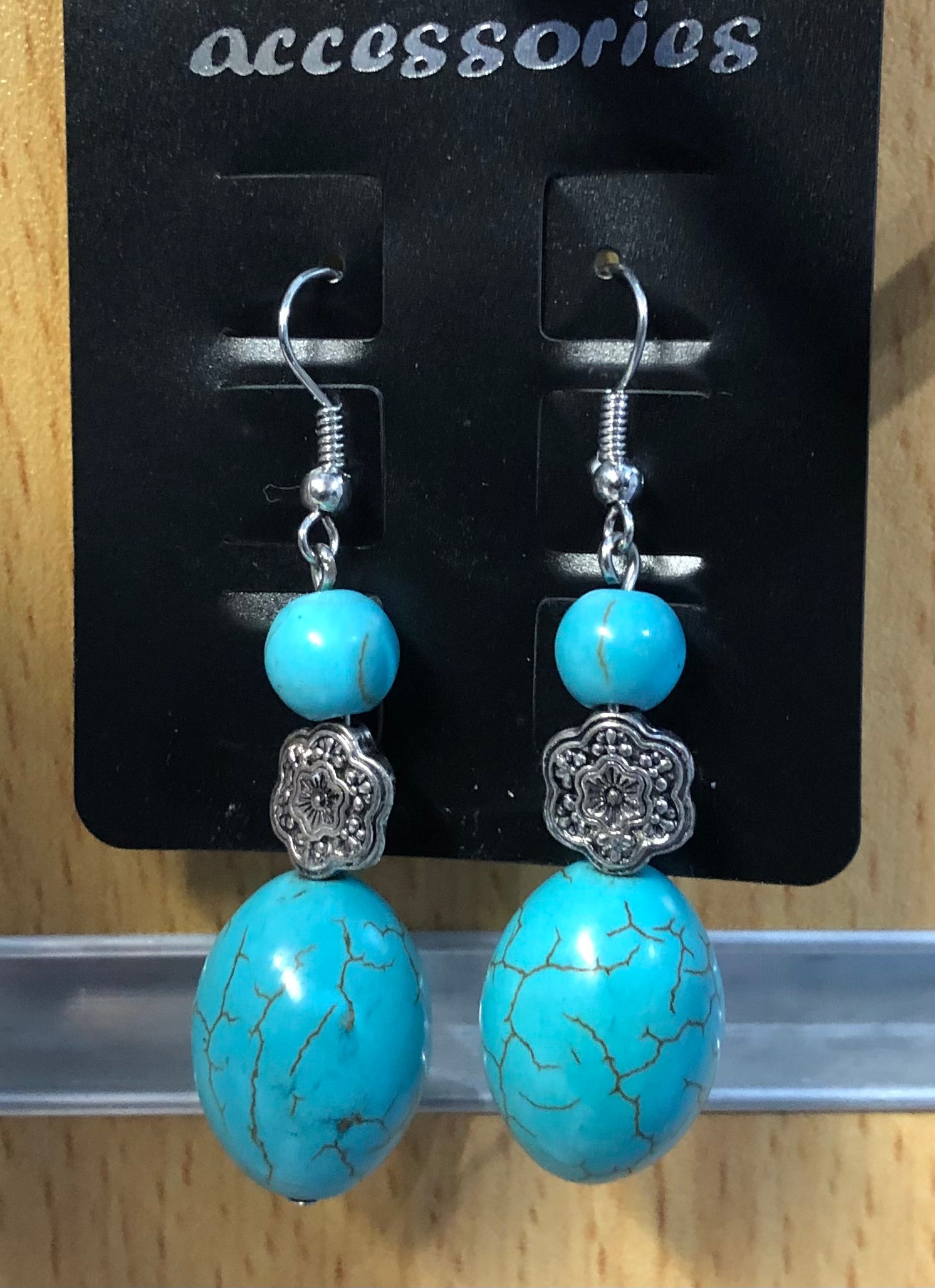 Recon Turquoise Hook Earrings