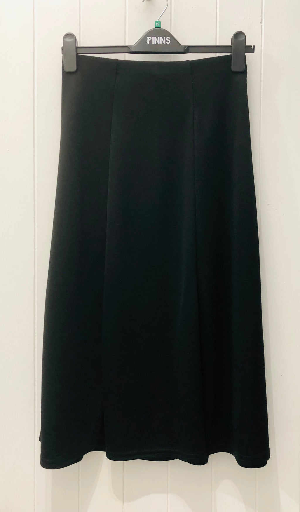 Panelled plain Black Skirt