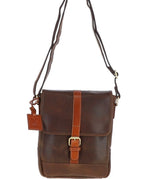 FEN-781 Vintage Cow Oily Leather Travel Bag Brown/Tan