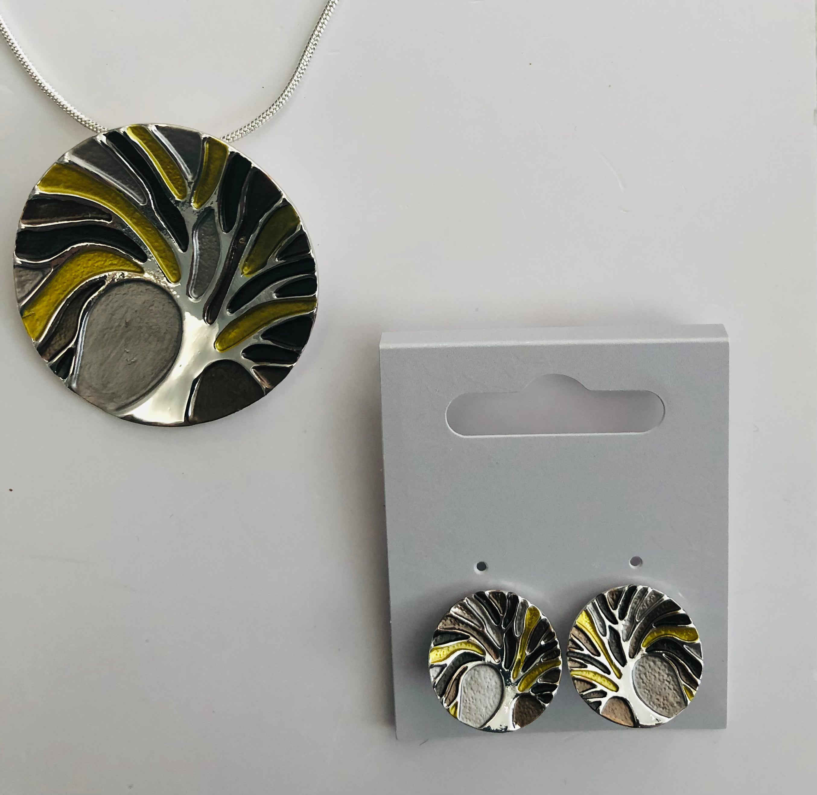 Abstract Tree Clip on Earrings