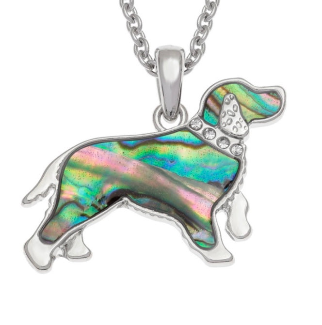 Paua Shell Spaniel Necklace