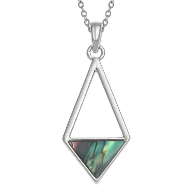 Paua Shell Hanging Triangle Necklace