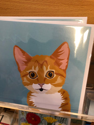 Card (feline divas) designed in Cornwall blank inside