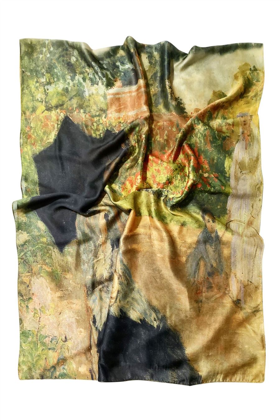 Monet Umbrella Girl Print Silk Scarf.