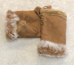 Faux Fur Trim Mittens