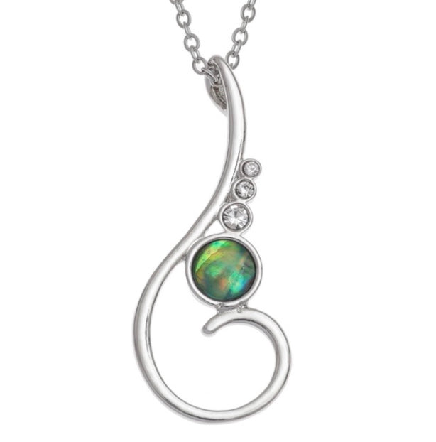 Paua Shell Elegant Spiral Necklace