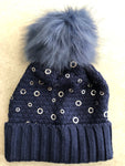Woolly Hat with fur Pom pom
