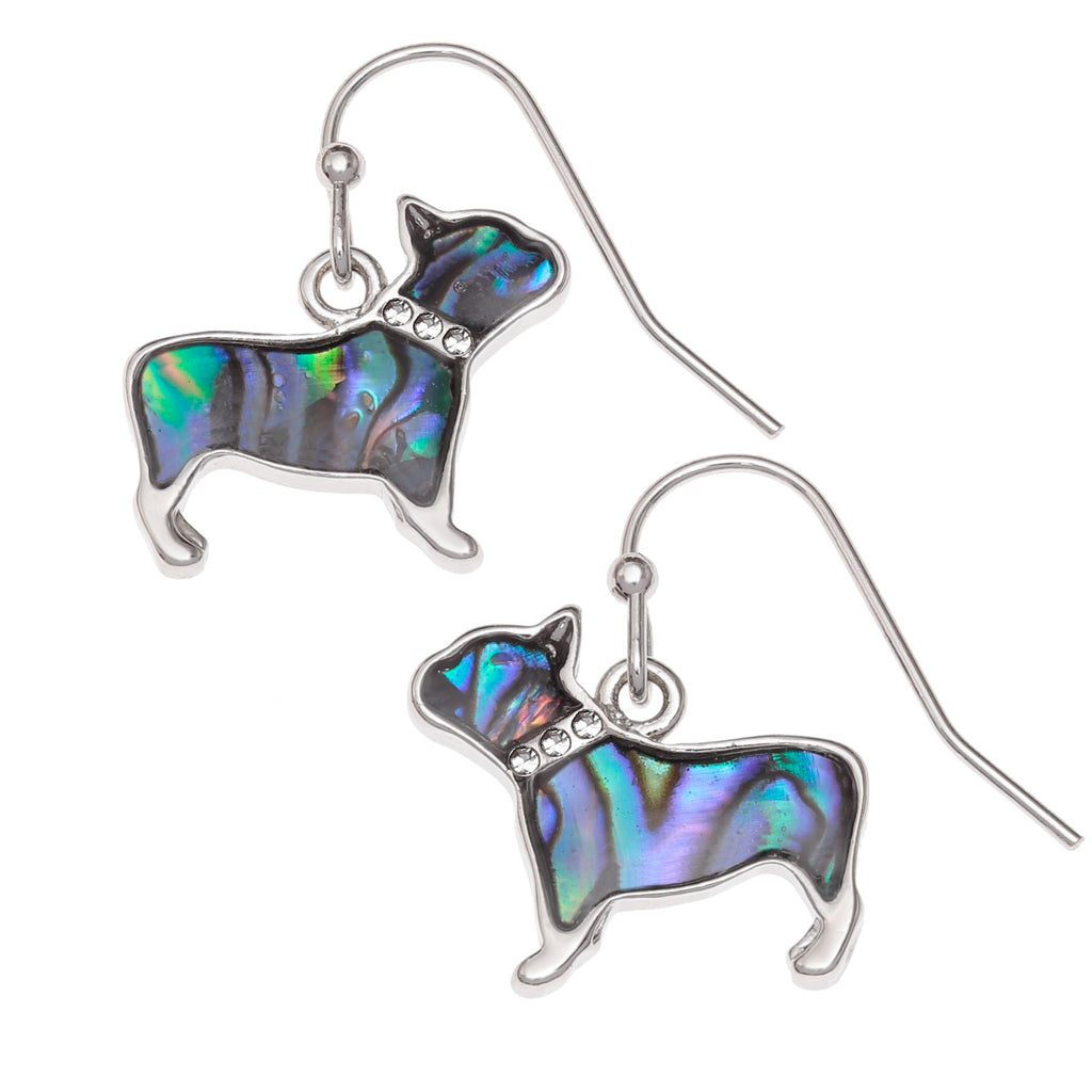 Paua Shell French Dog Hook Earrings