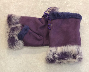 Faux Fur Trim Mittens