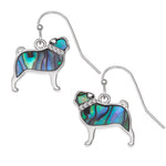 Paua Shell Pug Hook Earrings