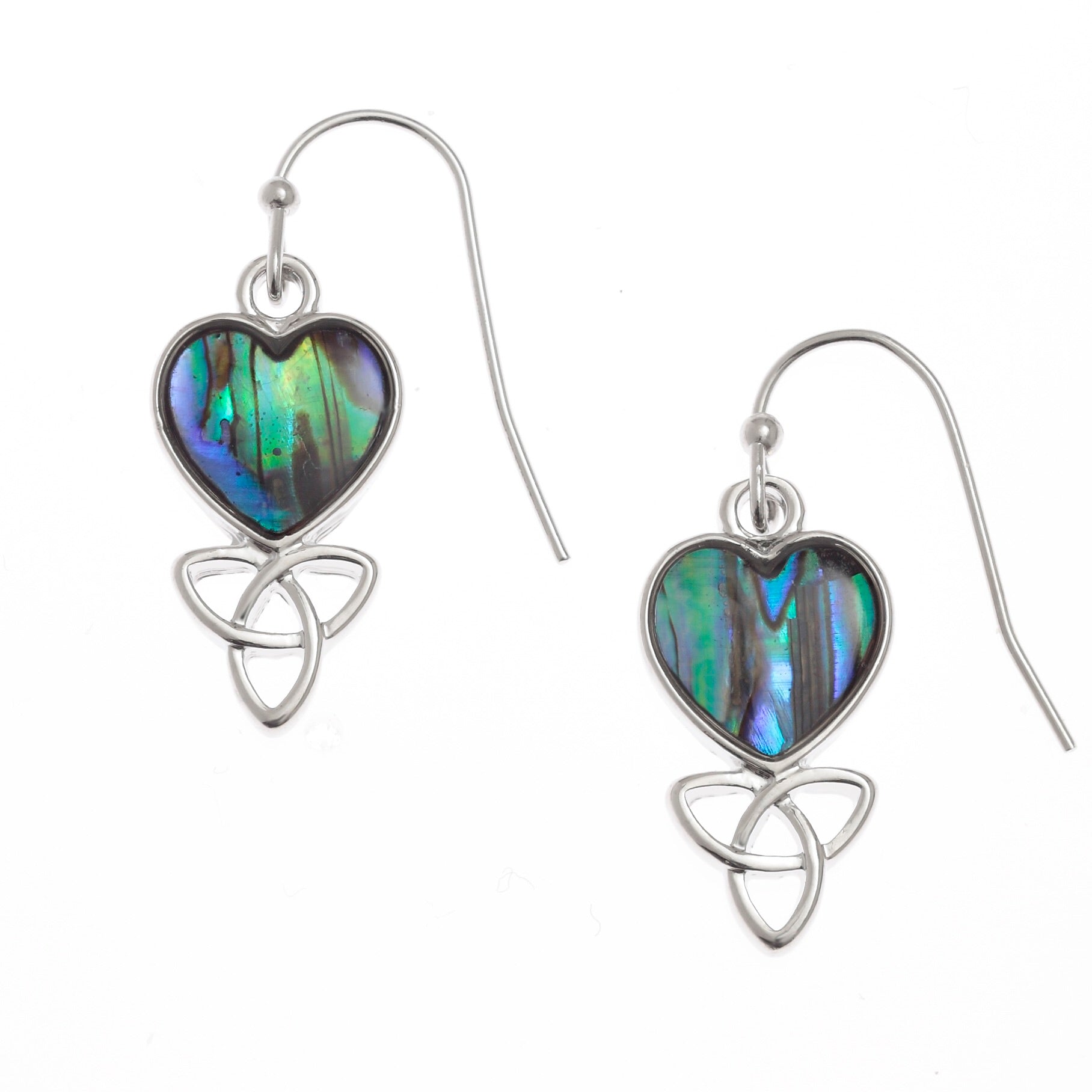 Paua Shell Celtic Heart Earrings