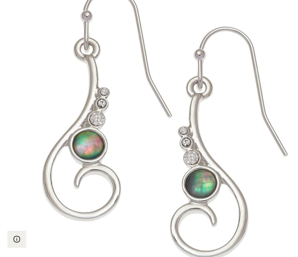 Paua Shell Elegant Spiral Earrings