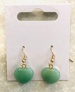 Green Heart Earrings