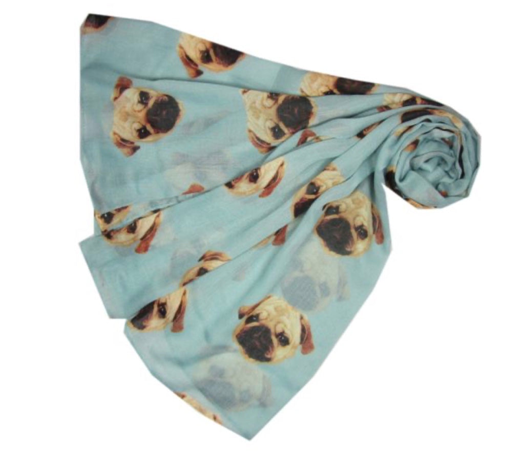 Pug Print Scarf