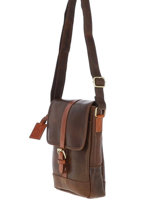 FEN-781 Vintage Cow Oily Leather Travel Bag Brown/Tan