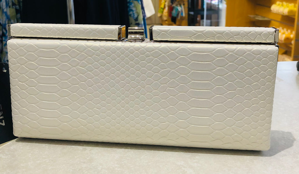 SNAKE GRAIN PU EVENING CLUTCH BAG