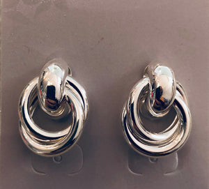 Silver/Gold Tone Ring Earrings