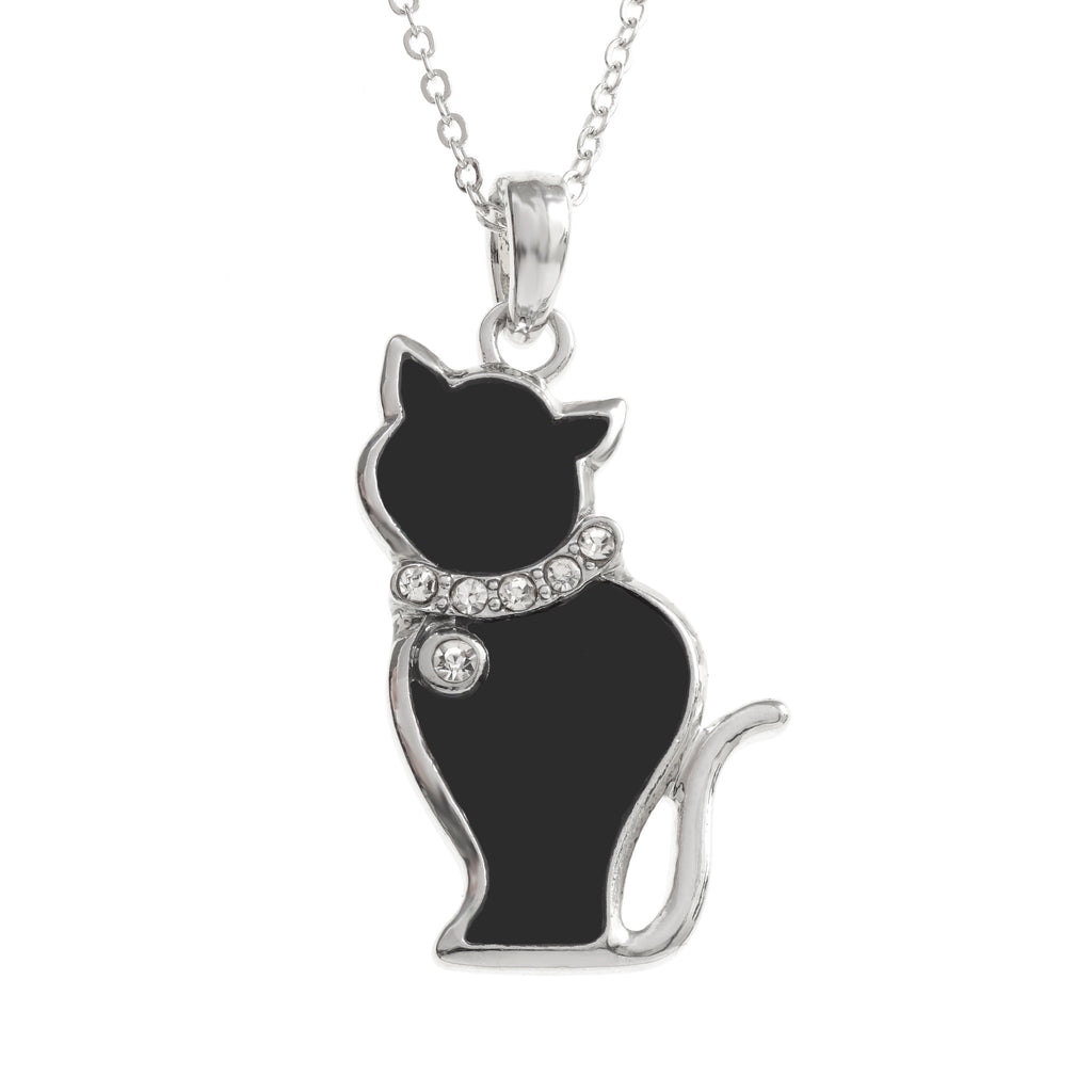 Paua Shell Black Cat Necklace