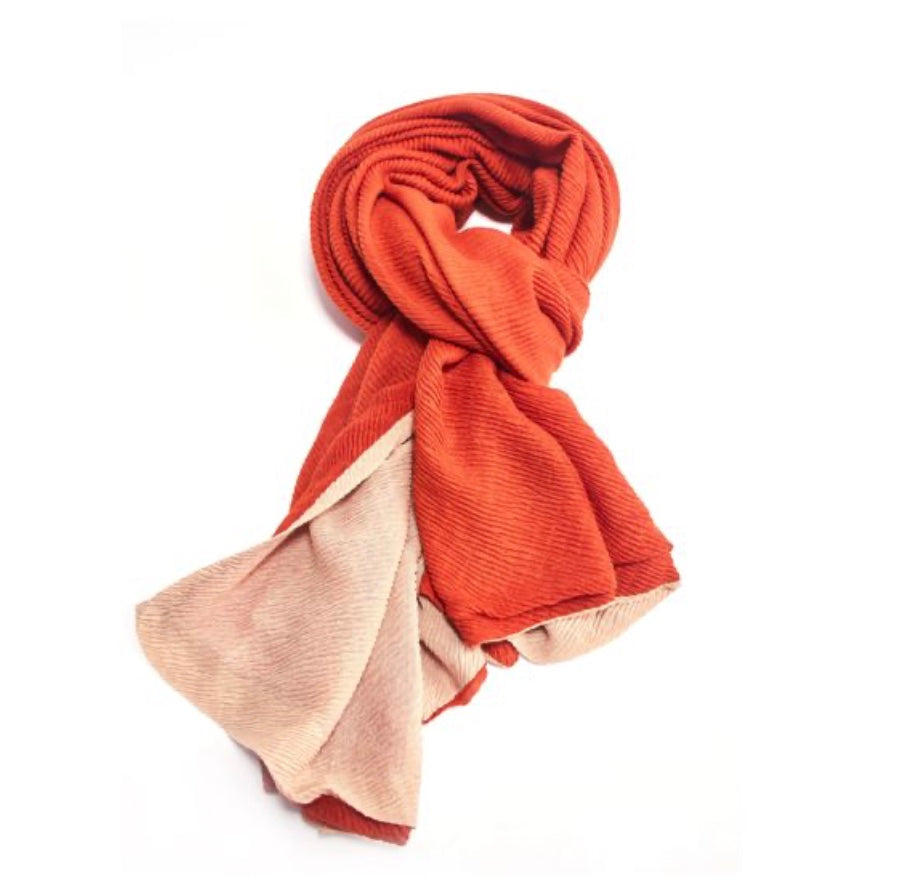 Pleated 2 tone Scarf