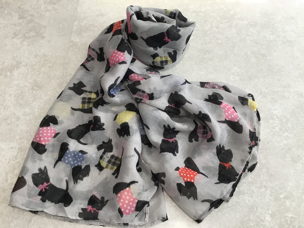 Scottie Dog Print Scarf
