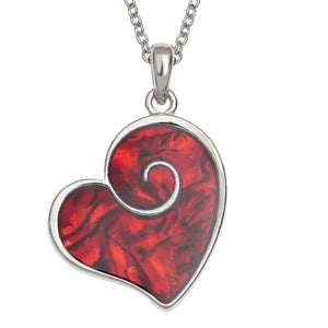 Red Paua Shell Heart Necklace