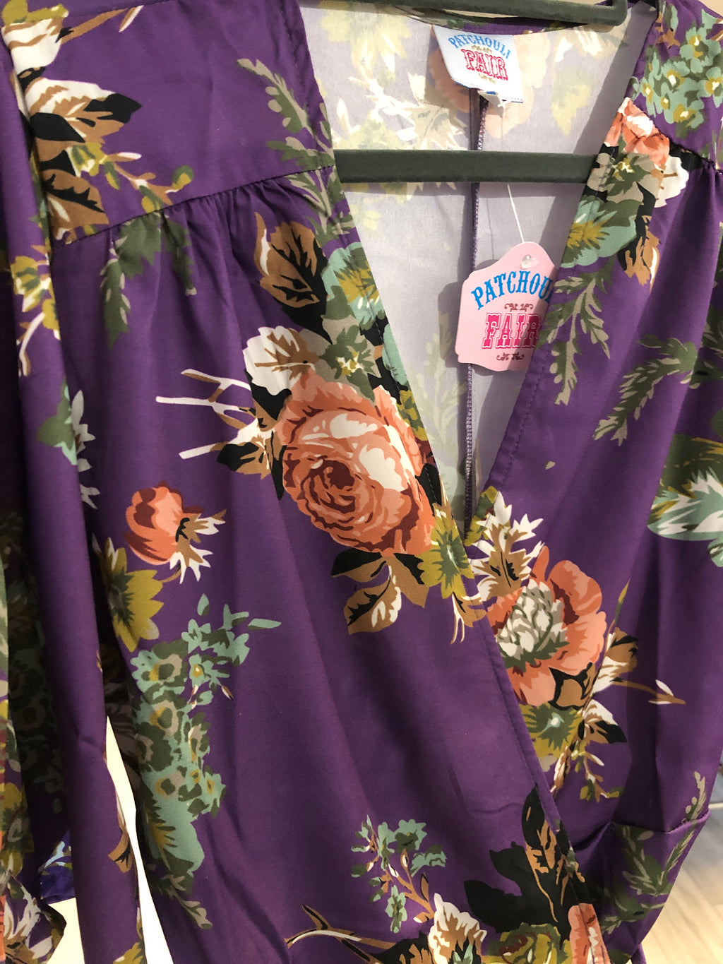 Purple Floral Wrap dress