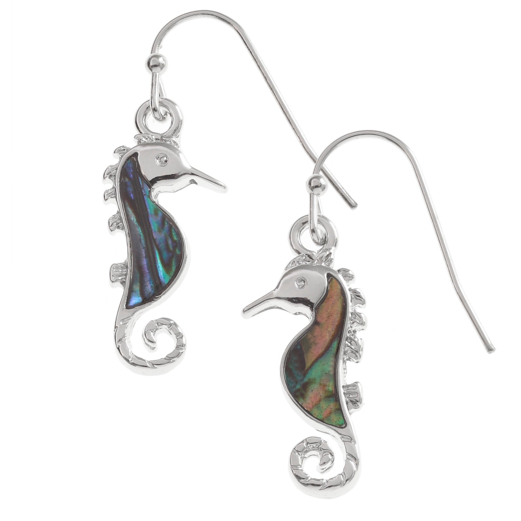 Paua Shell Seahorse Earrings