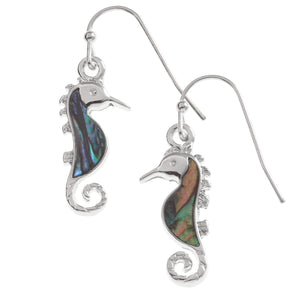 Paua Shell Seahorse Earrings